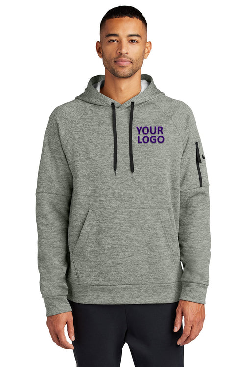 Nike Therma-FIT Pocket Fleece Custom Hoodies, Dark Grey Heather