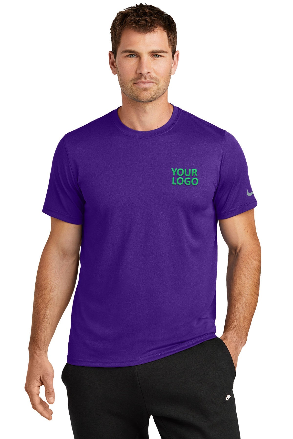 Nike Swoosh Sleeve rLegend Customized Tee's, Court Purple