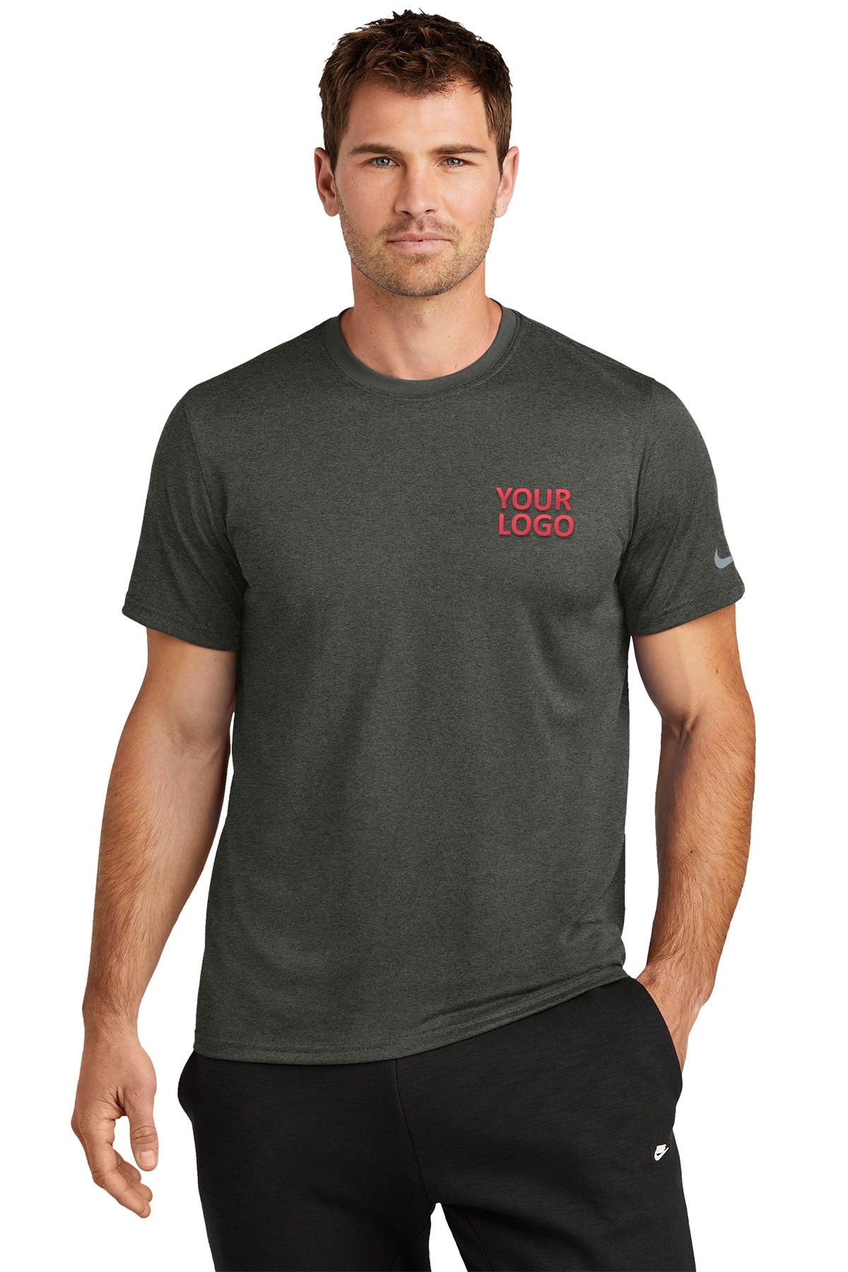 Nike Swoosh Sleeve rLegend Customized Tee's, Dark Smoke Heather [Dunbar]