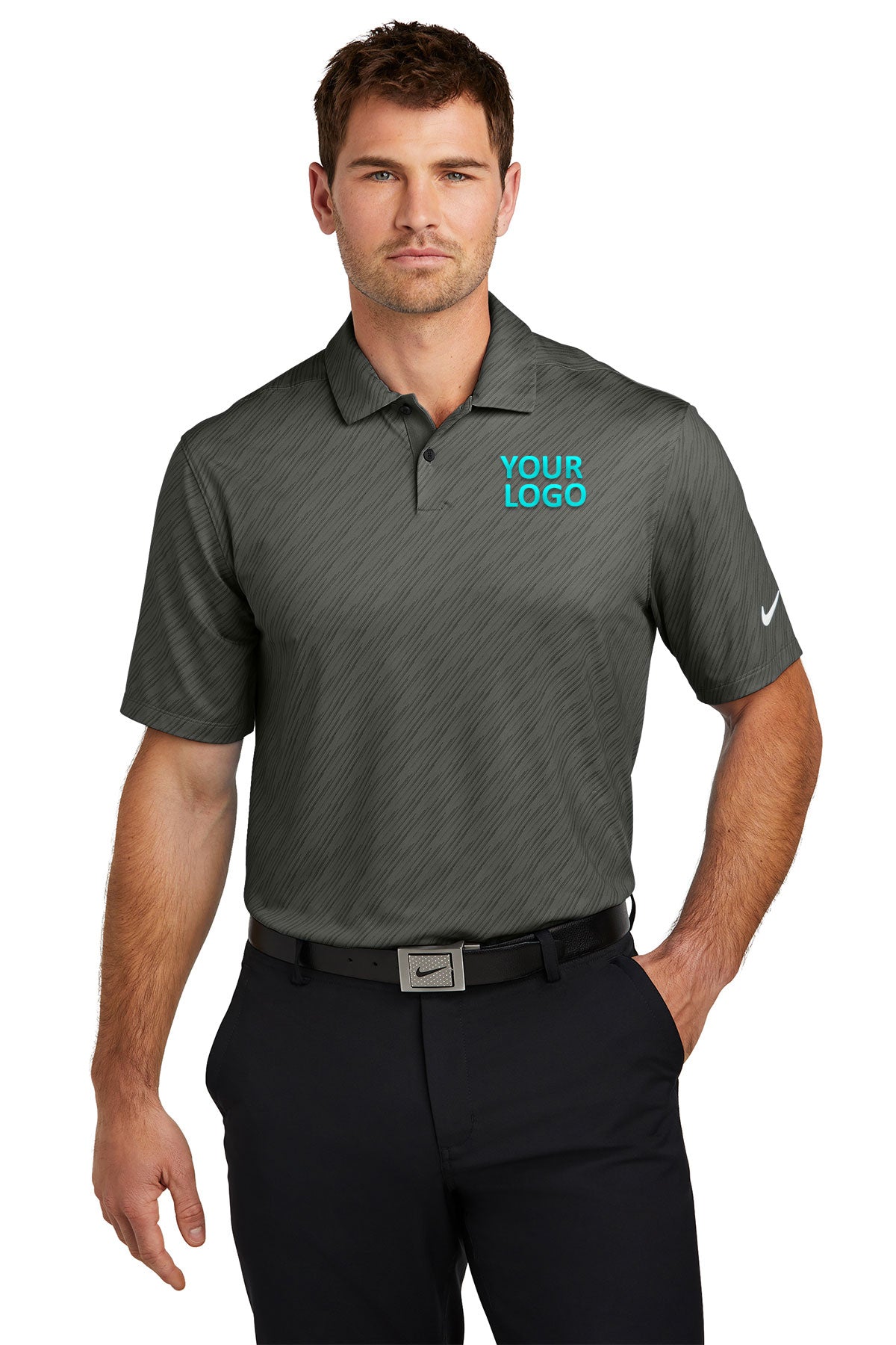 Nike Anthracite NKDX6688 custom embroidered polo shirts