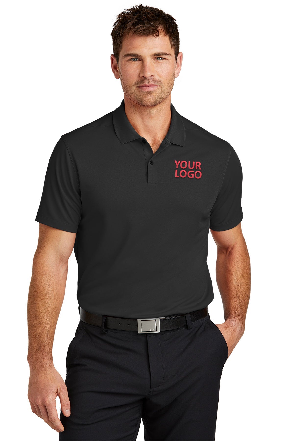 Nike Black NKDX6684 custom logo polo shirts embroidered