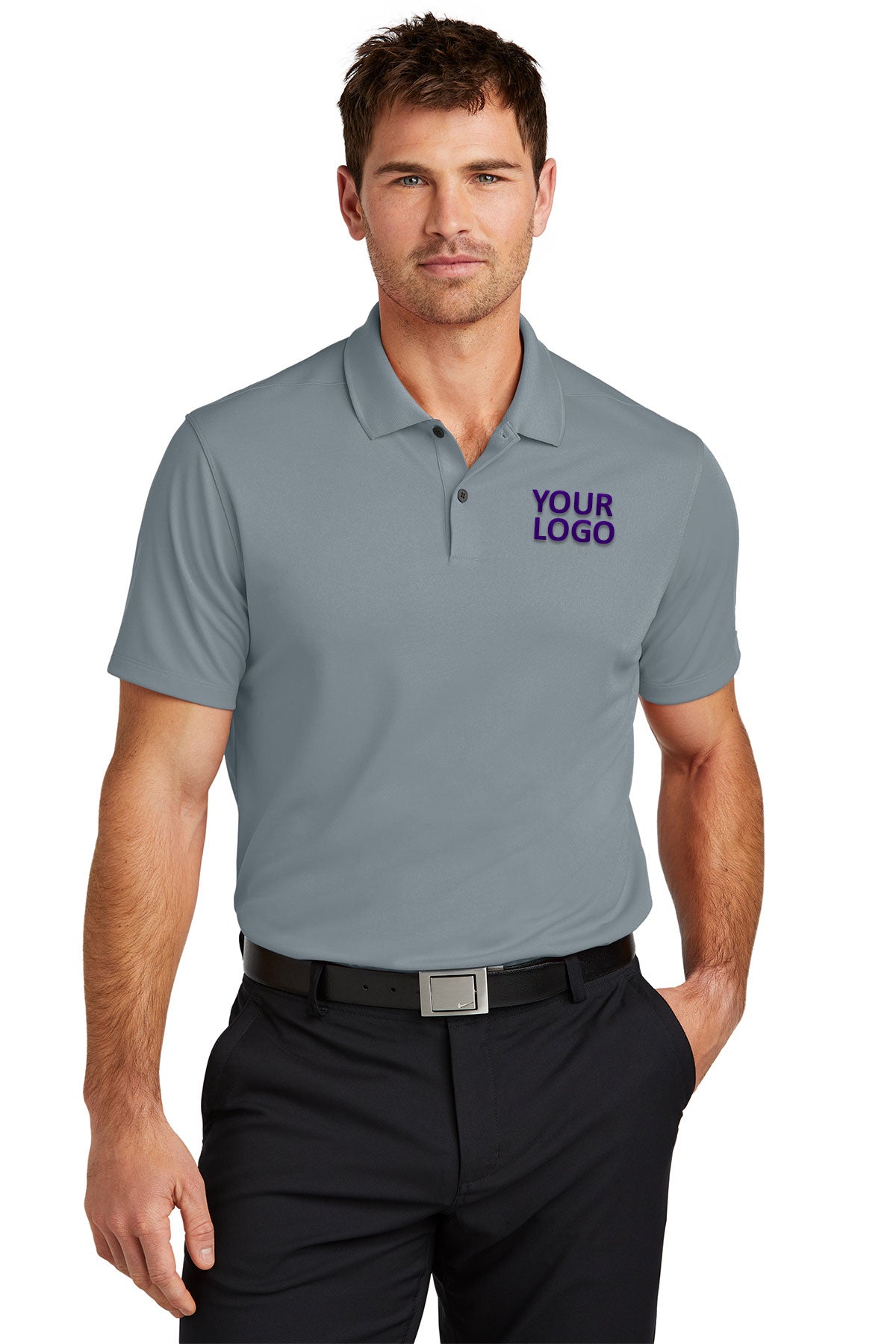 Nike Cool Grey NKDX6684 custom polo shirts with logo