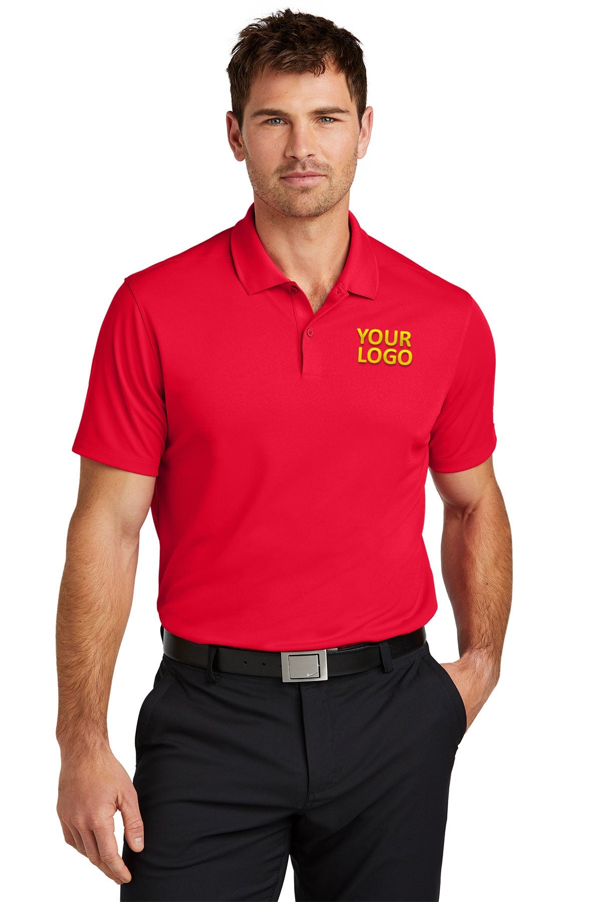 Nike University Red NKDX6684 custom logo polo shirts embroidered