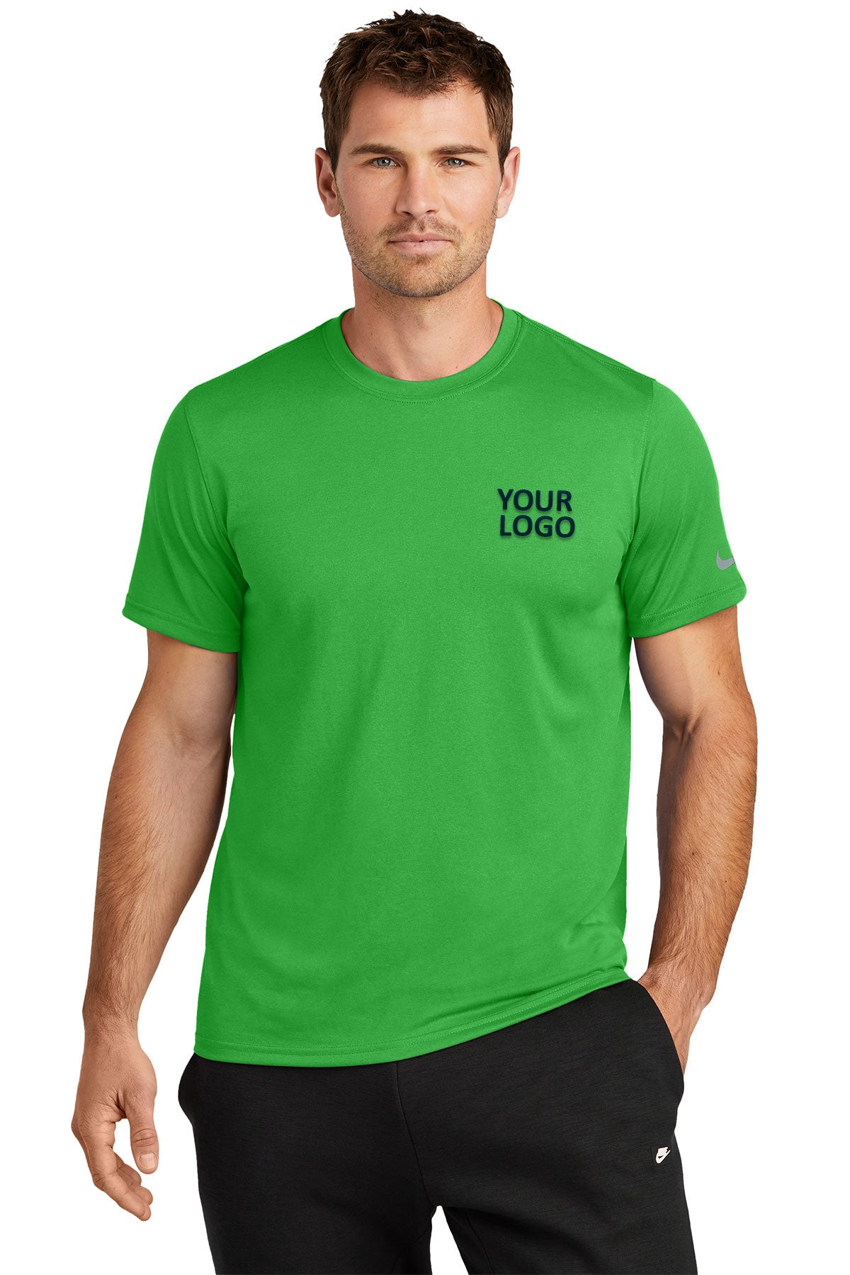 Nike Swoosh Sleeve rLegend Customized Tee's, Apple Green