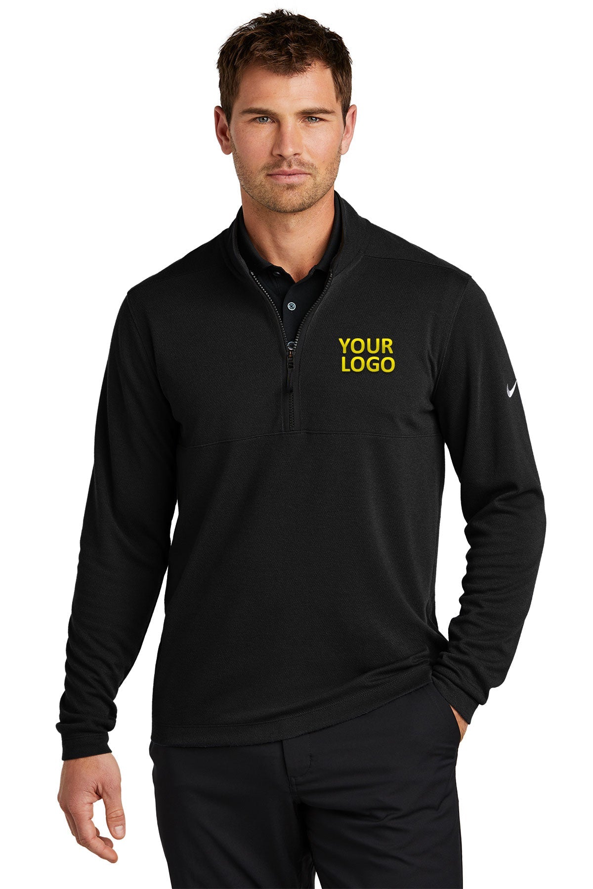 Nike Textured Customized Quarter Zips, Black