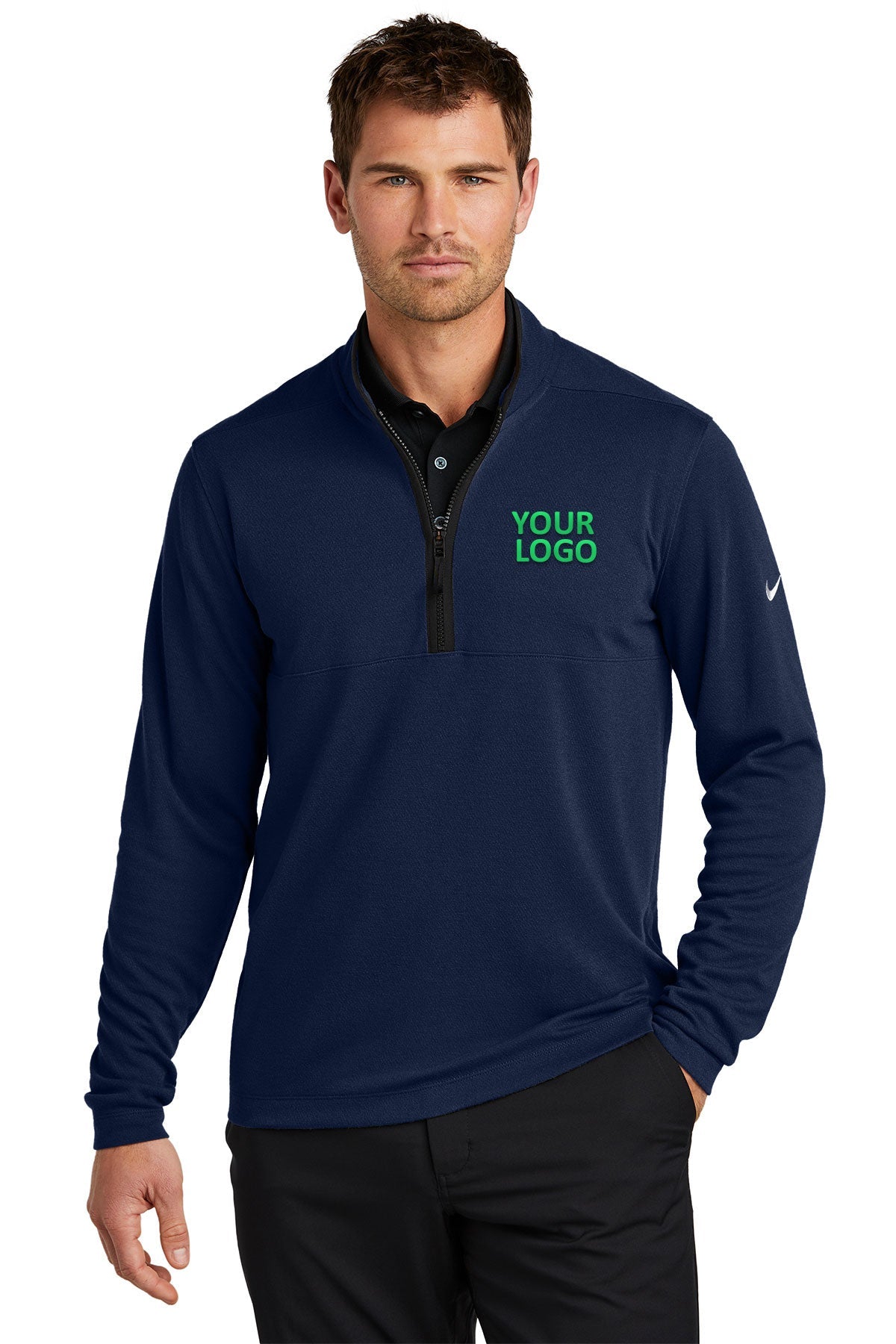 Nike Textured Customized Quarter Zips, College Navy