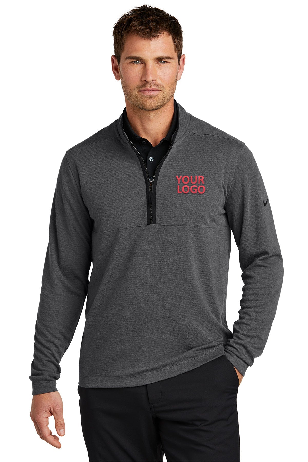 Nike Textured Customized Quarter Zips, Dark Grey