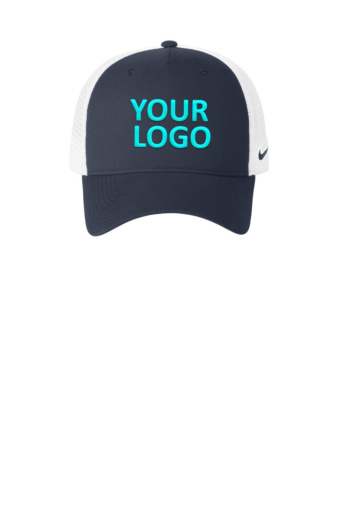 Nike Snapback Mesh Trucker Custom Caps, Navy / White