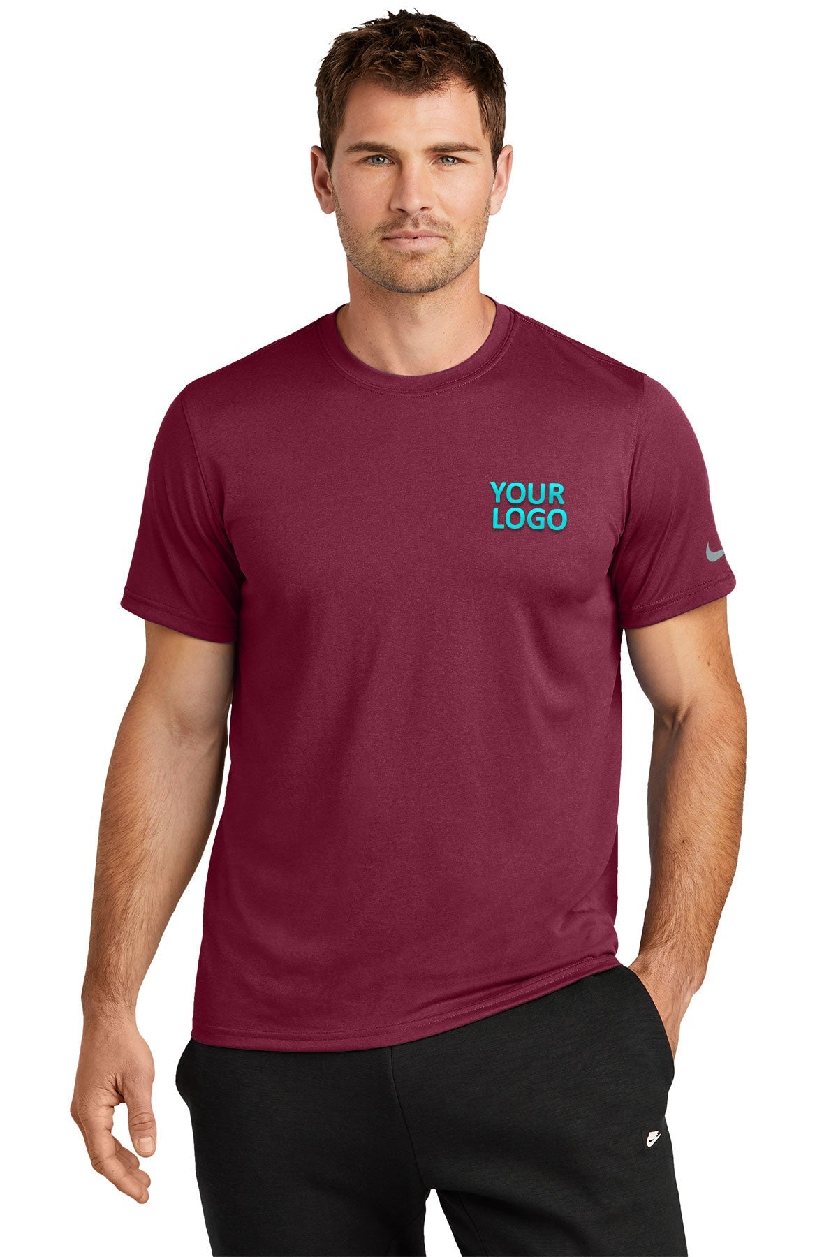 Nike Swoosh Sleeve rLegend Customized Tee's, TeamMaroon