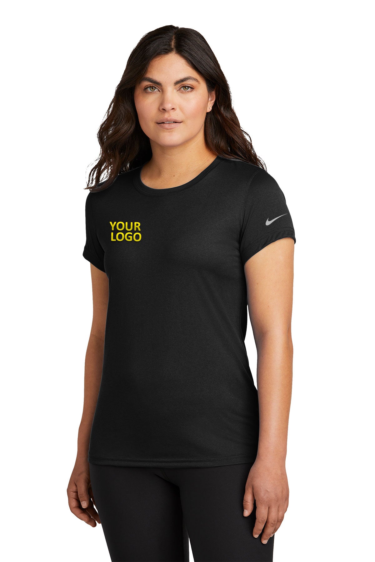 Nike Ladies Swoosh Sleeve rLegend Customized Tee's, Black