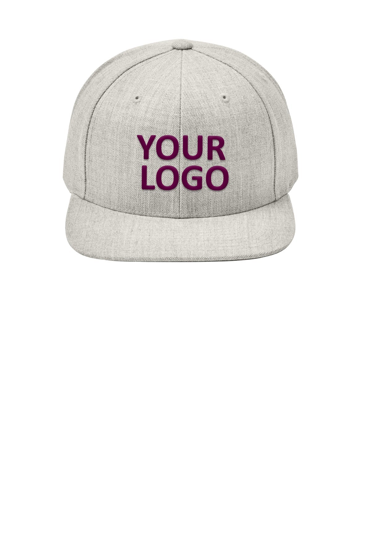 sport tek yupoong flat bill snapback cap heather grey