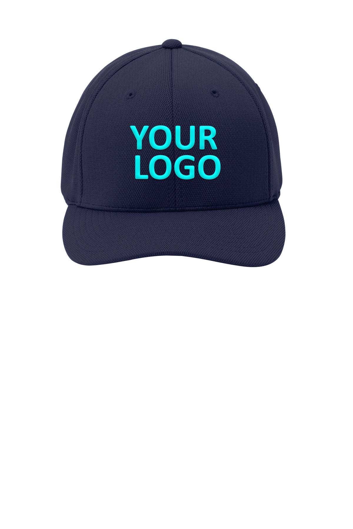 sport tek flexfit cool dry poly block mesh cap true navy