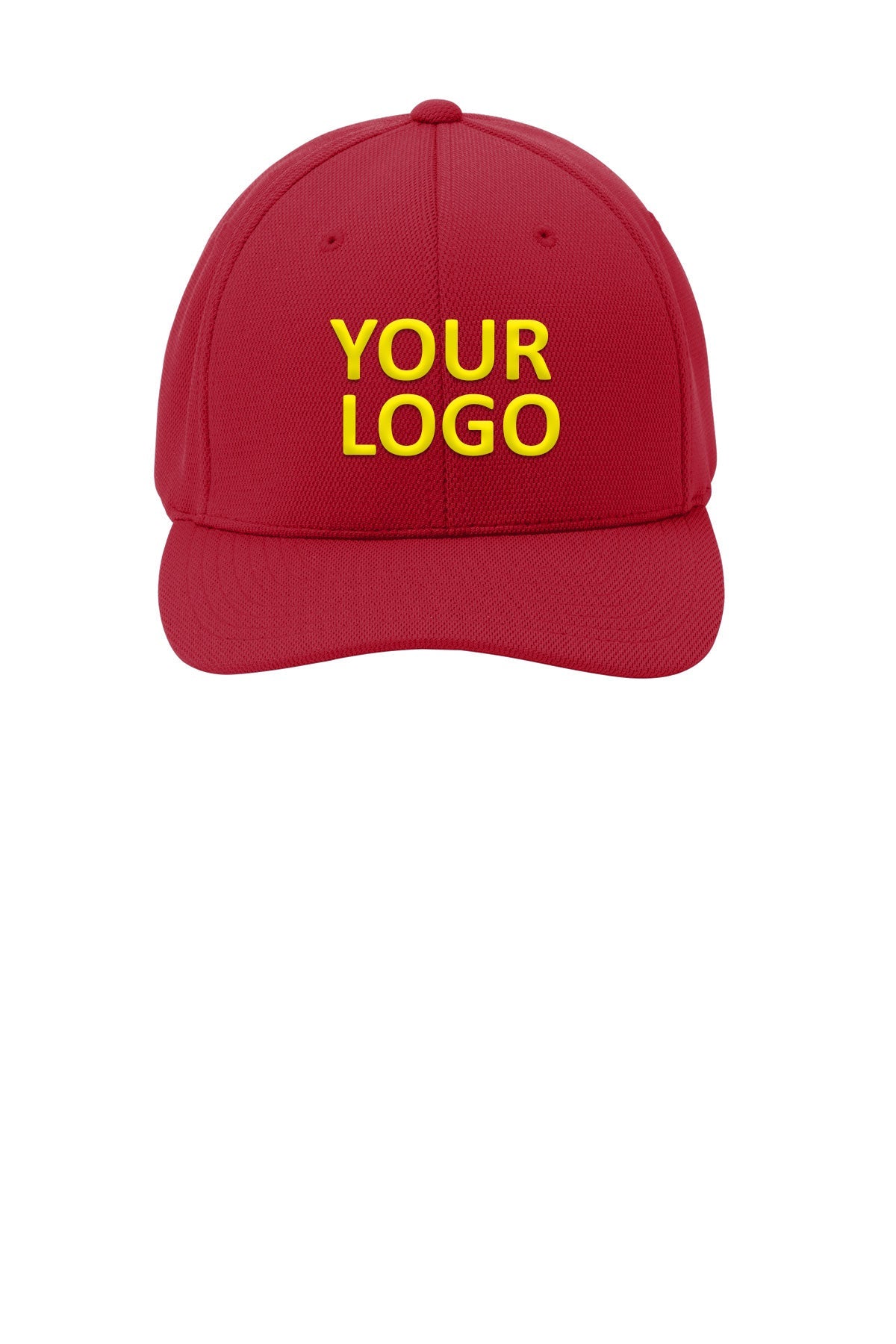 Sport-Tek Flexfit Cool & Dry Branded Poly Block Mesh Caps, True Red