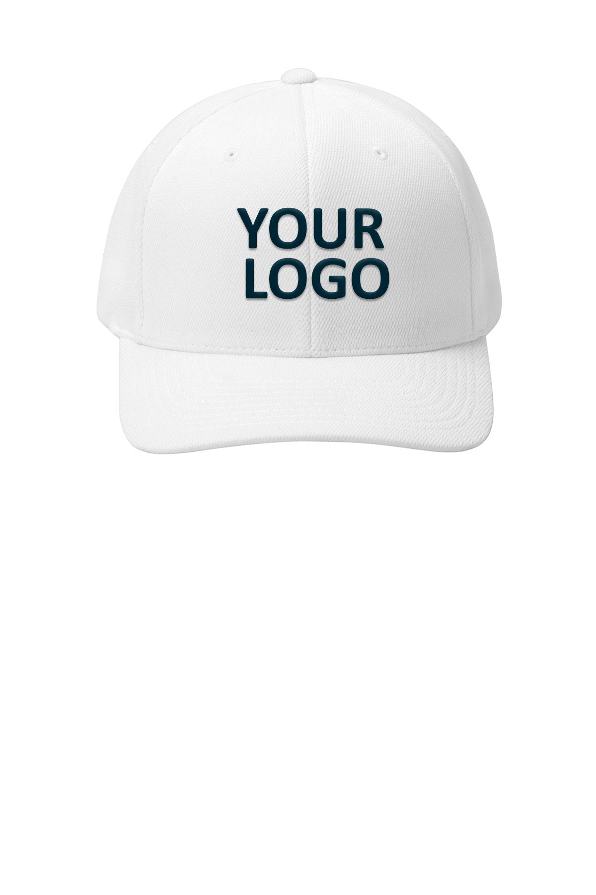 Sport-Tek Flexfit Cool & Dry Customized Poly Block Mesh Caps, White
