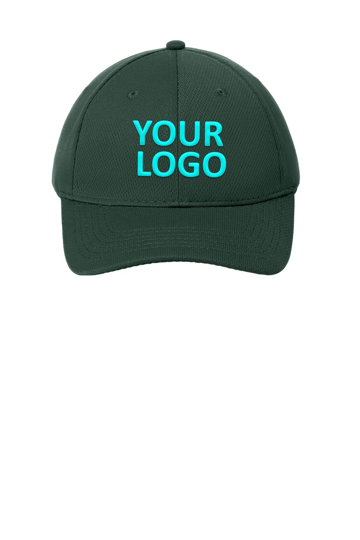 sport tek posicharge racermesh cap dark forest green