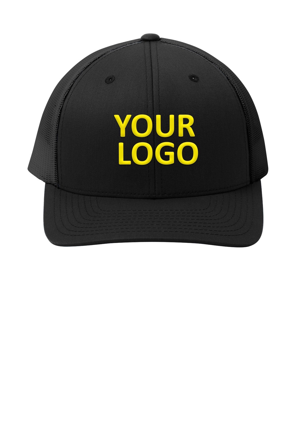 Sport-Tek Yupoong Retro Customized Trucker Caps, Black/ Black