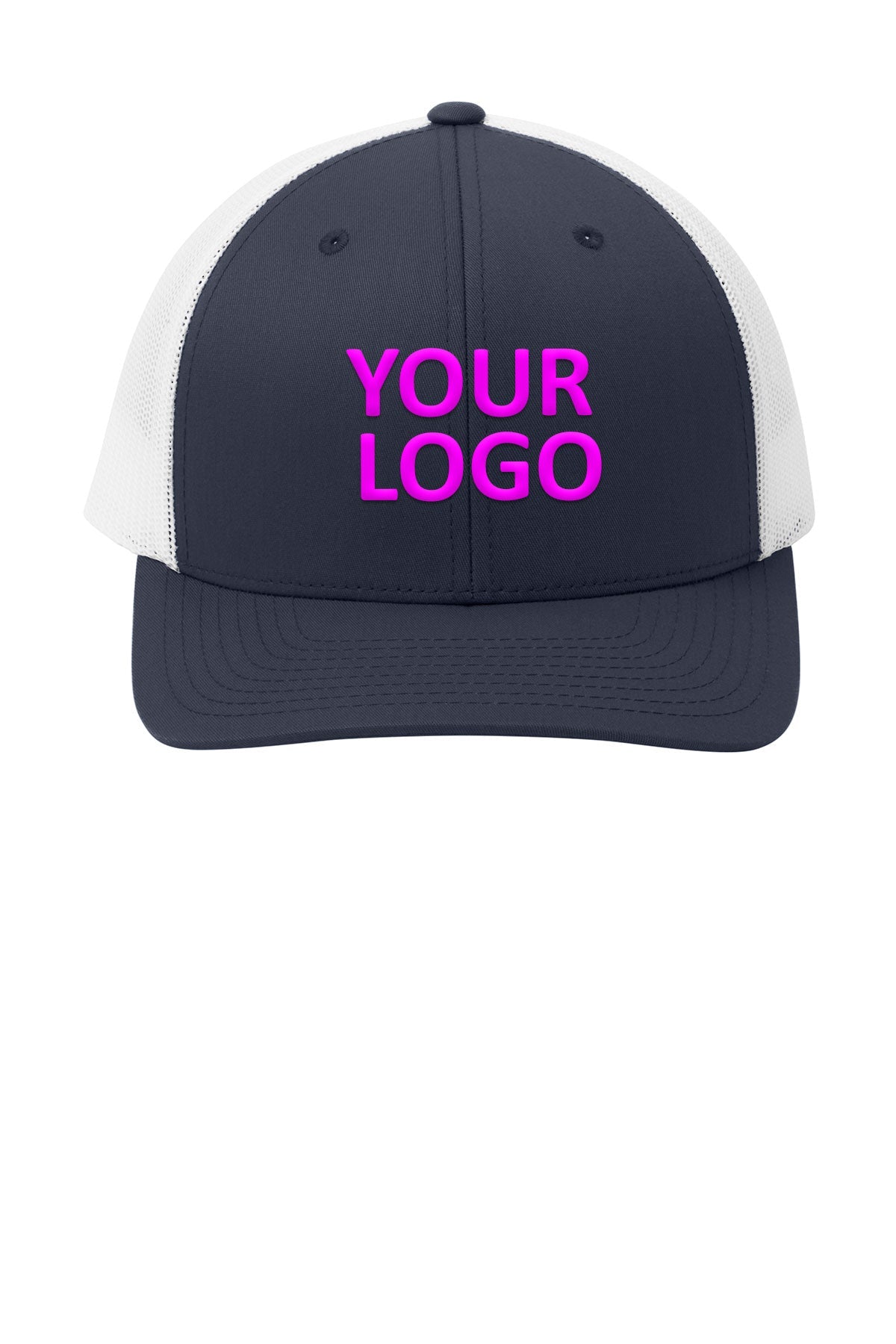 Sport-Tek Yupoong Retro Custom Trucker Caps, True Navy/ White