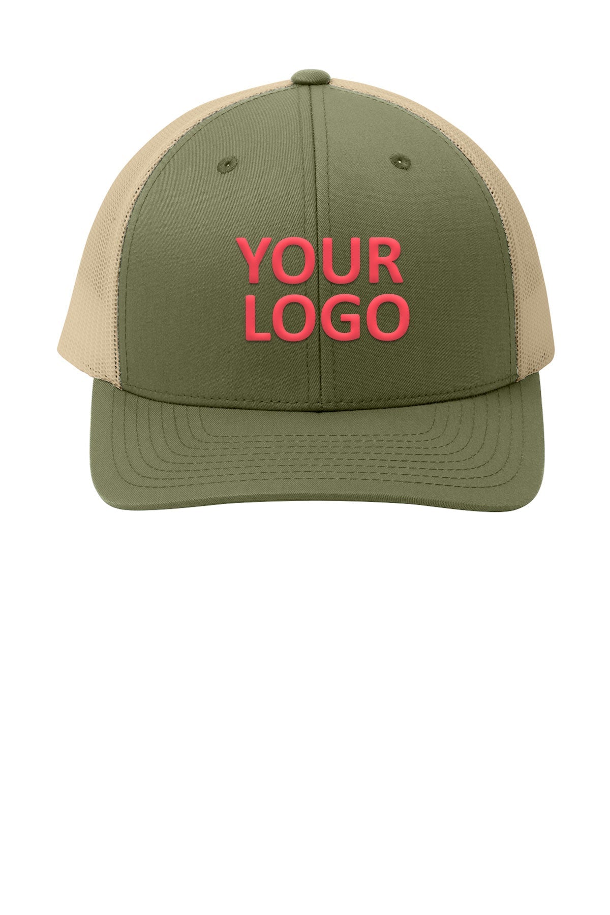 sport tek yupoong retro trucker cap stc39 olive khaki