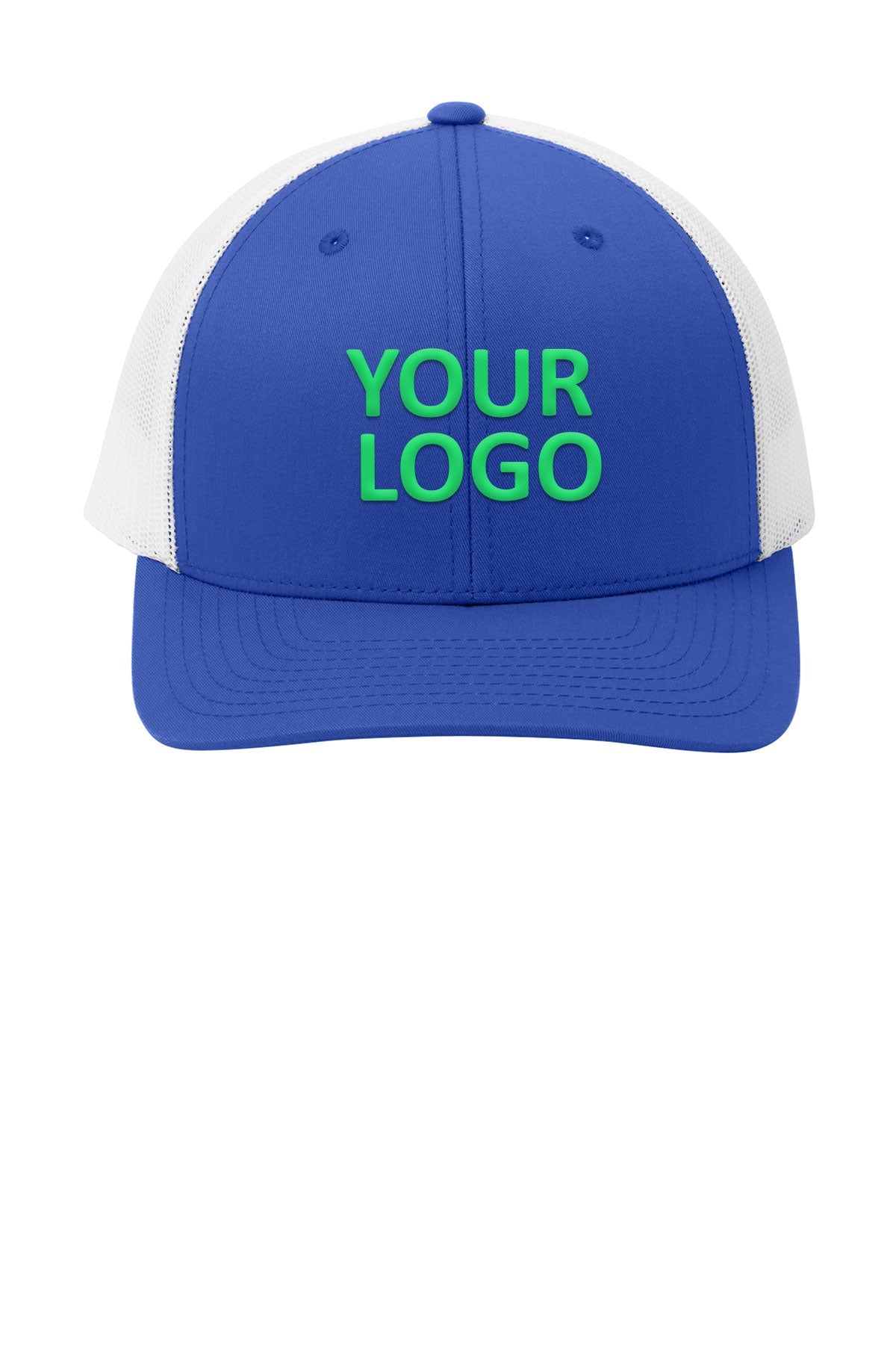 sport tek yupoong retro trucker cap stc39 true royal white