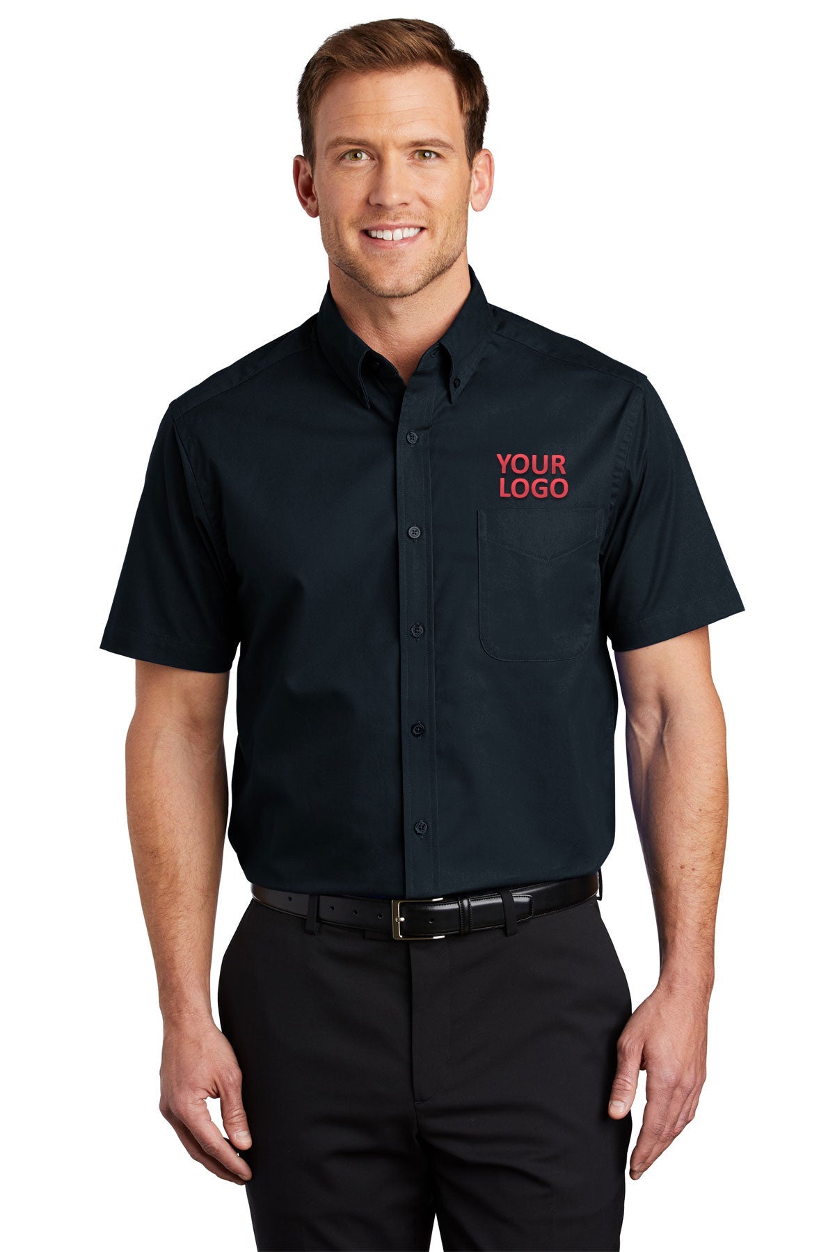 Port Authority Classic Navy/ Light Stone TLS508 custom logo shirts