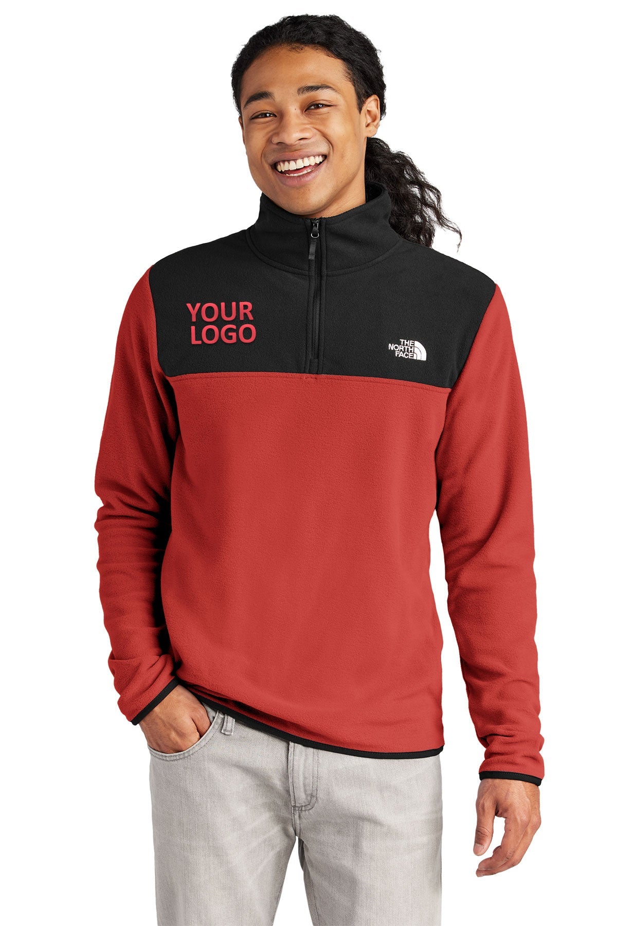 The North Face Rage Red / TNF Black NF0A7V4L custom logo jackets