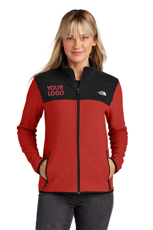 The North Face Glacier Custom Fleece Jackets, Rage Red