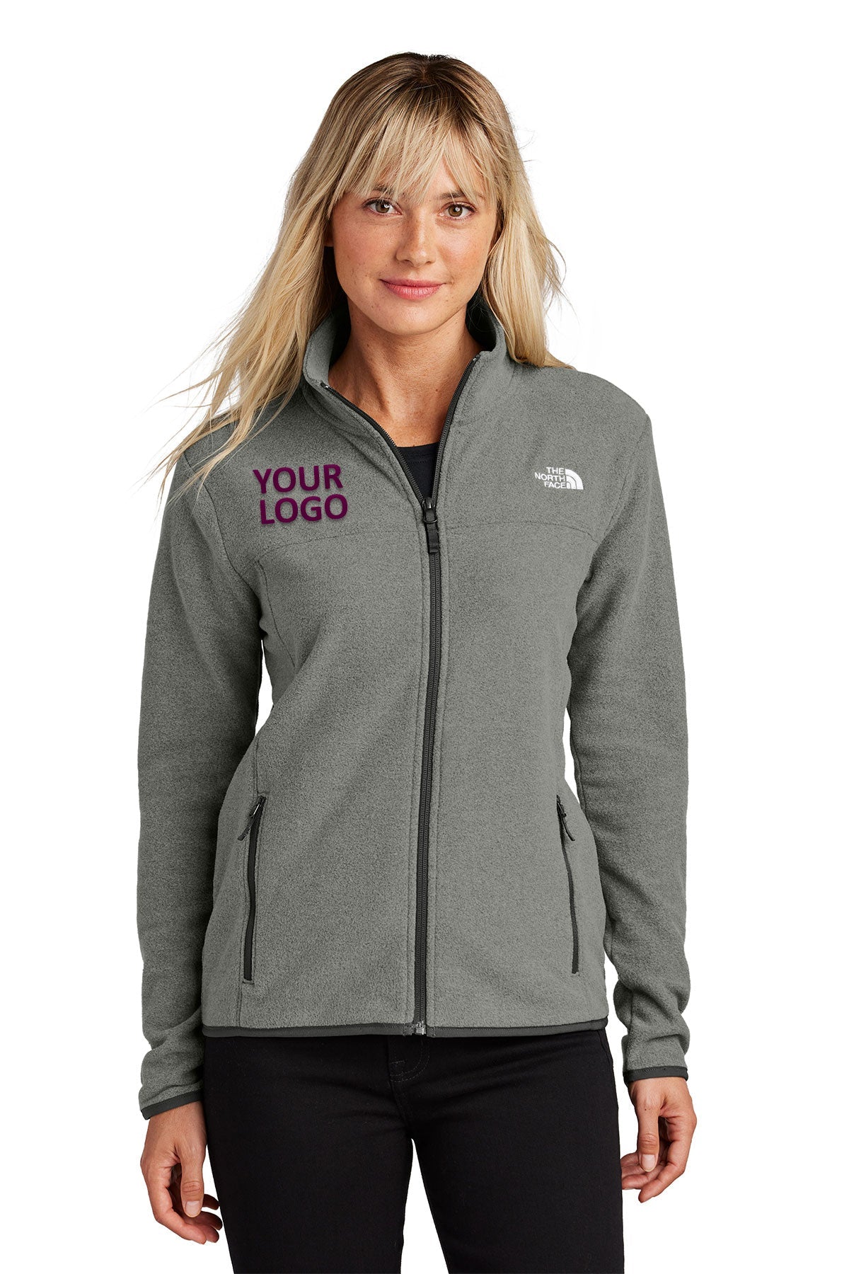 The North Face TNF Medium Grey Heather NF0A7V4K company embroidered jackets