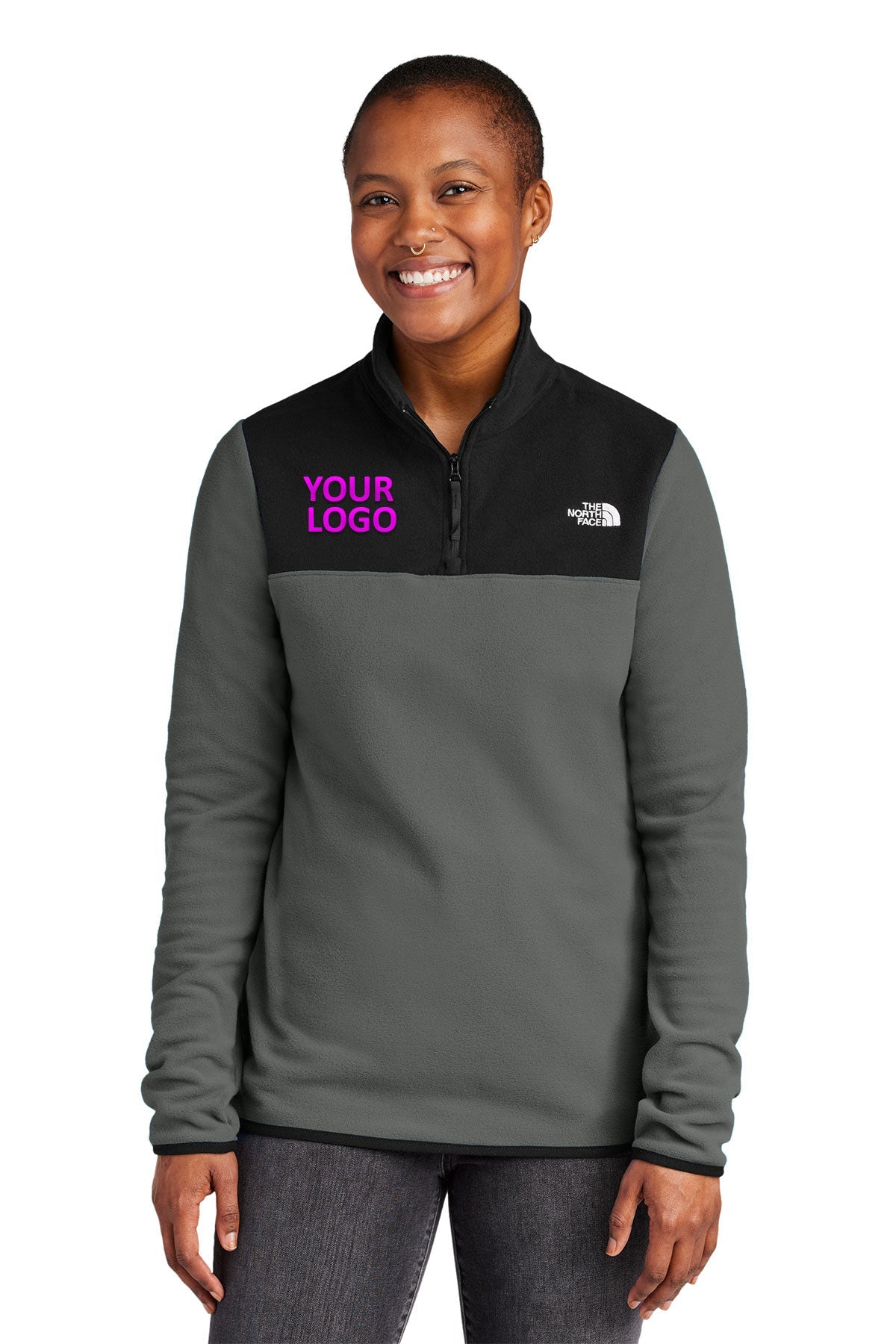 The North Face Asphalt Grey/ TNF Black NF0A7V4M custom logo jackets