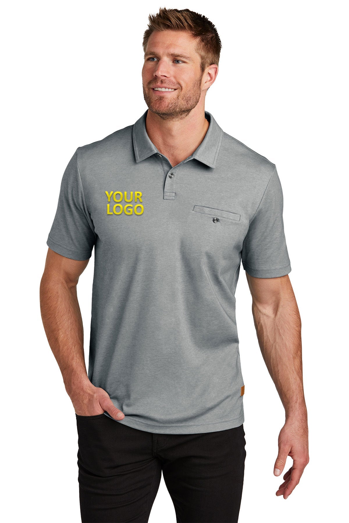 TravisMathew Sunsetters Custom Pocket Polos, Grey Heather