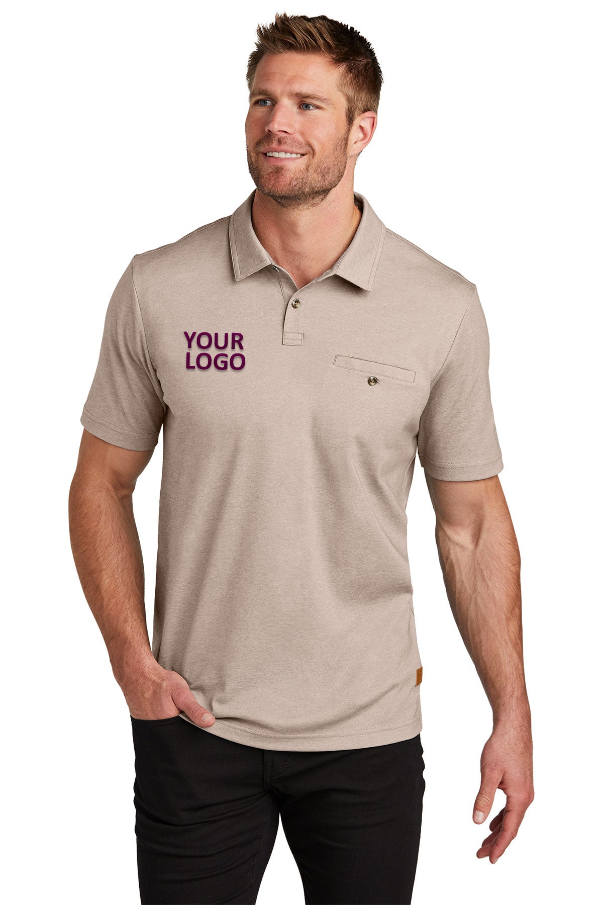 TravisMathew Sunsetters Custom Pocket Polos, Portabella Heather [Prive Haus]