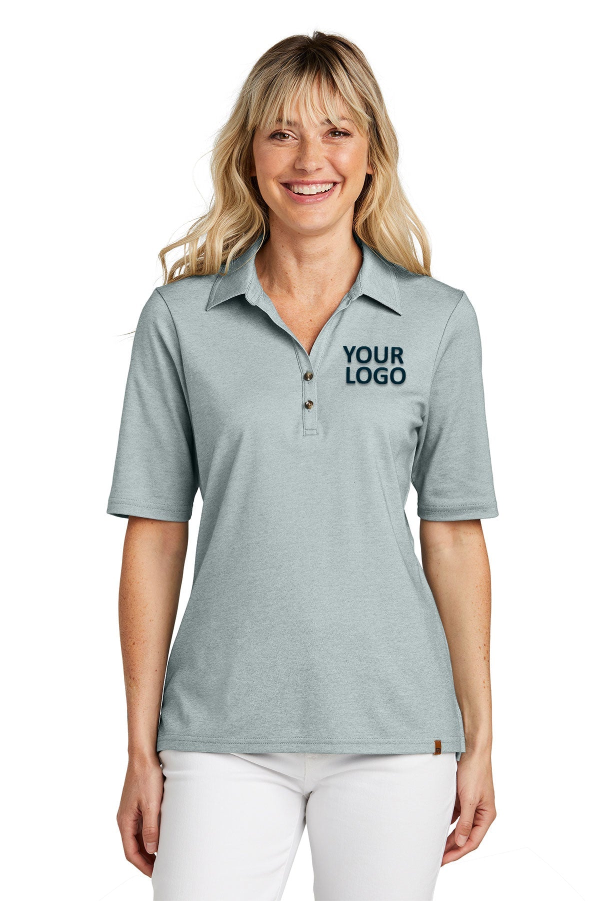 TravisMathew Balsam Green Heather TM1LD004 custom logo polo shirts