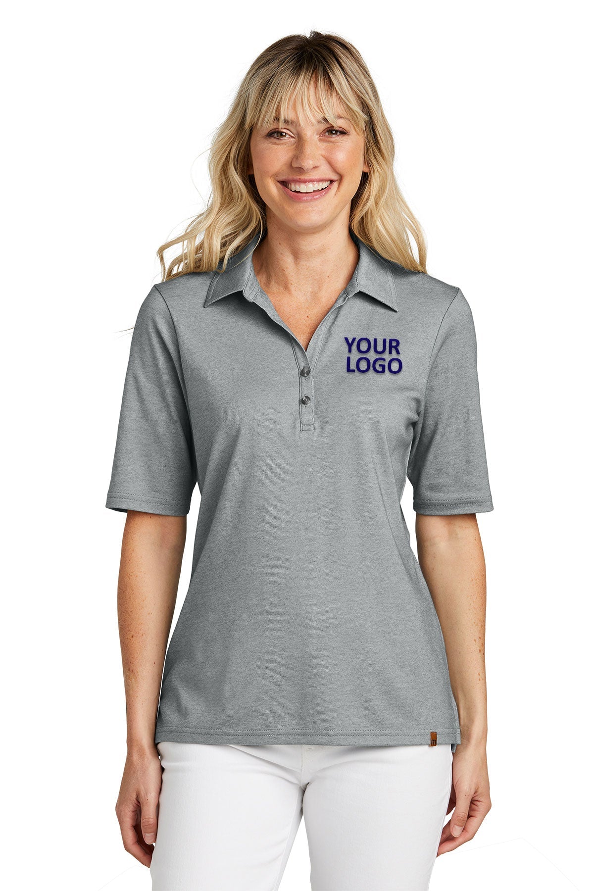 TravisMathew Grey Heather TM1LD004 custom dri fit polo shirts