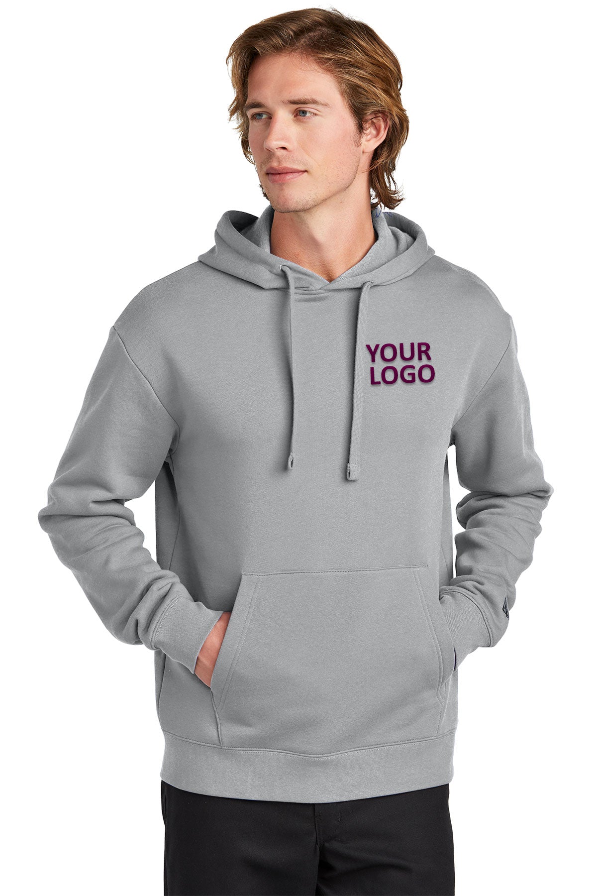New Era Rainstorm Grey NEA525 custom logo sweatshirts embroidered