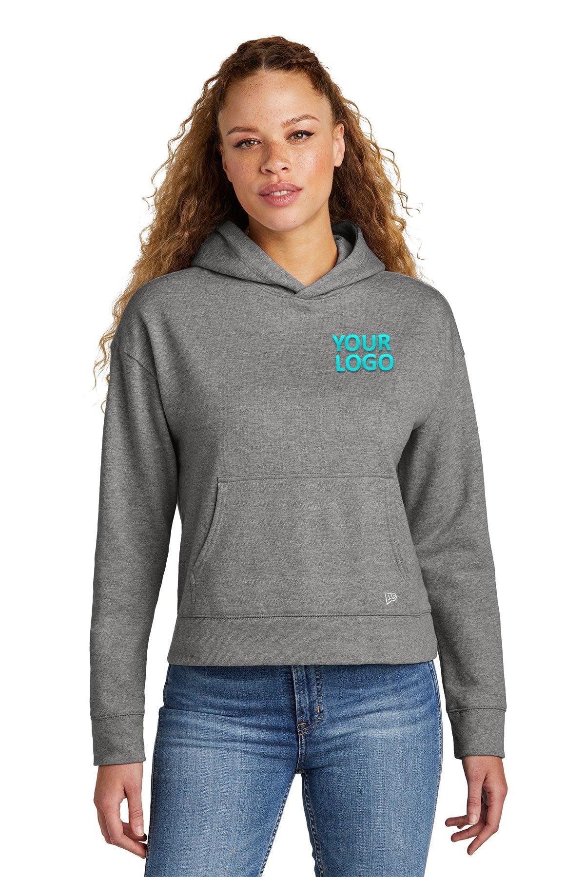 New Era Ladies Comeback Fleece Customized Hoodies, Dark Heather Grey [webite 3]
