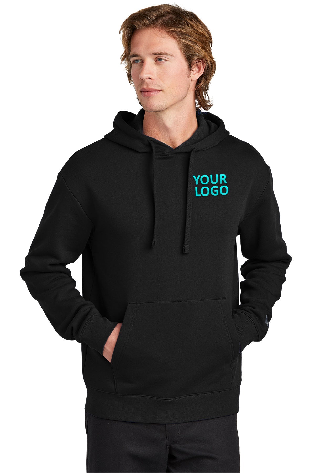 New Era Black NEA525 custom embroidered sweatshirts