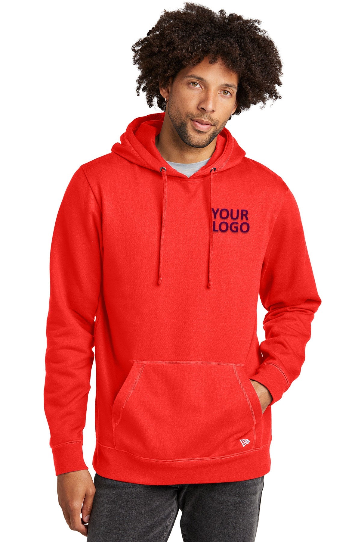 New Era Deep Orange NEA550 sweatshirts with logos