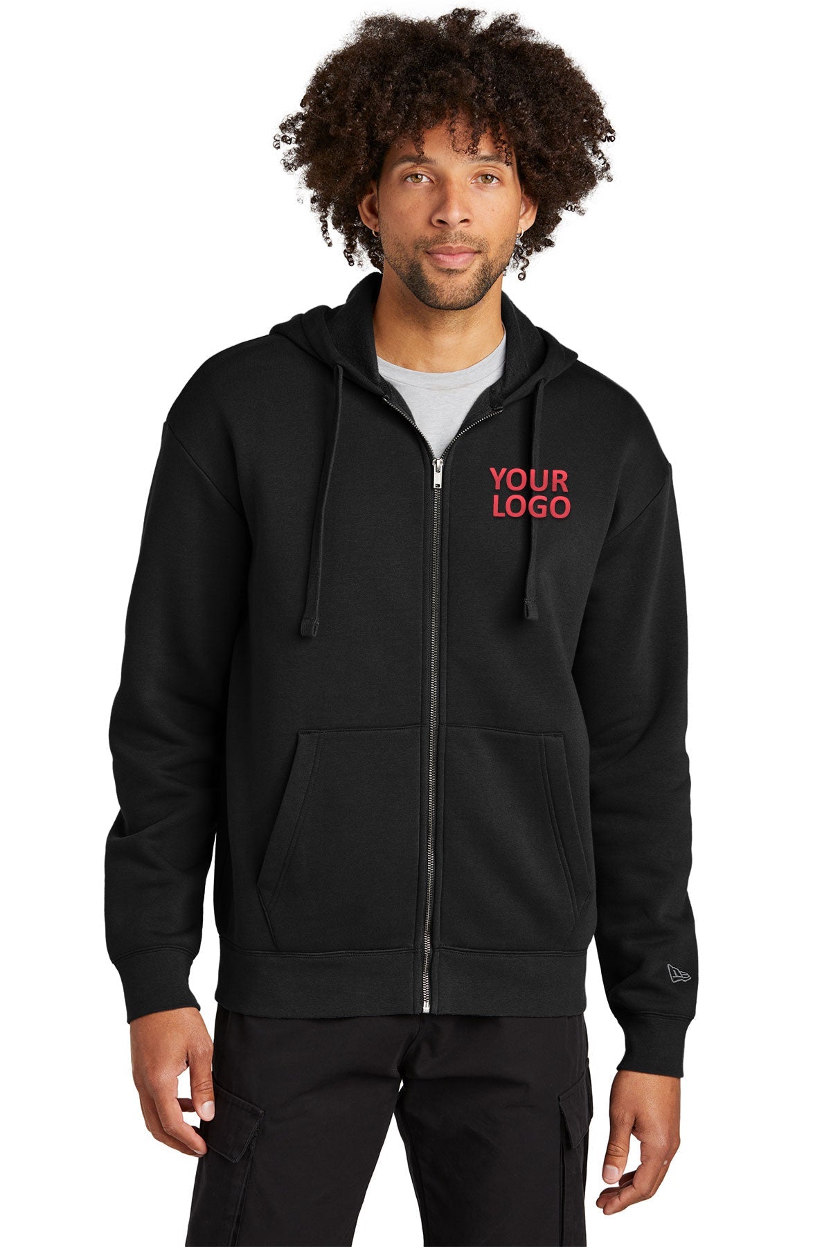 New Era Black NEA526 custom sweatshirts with logo