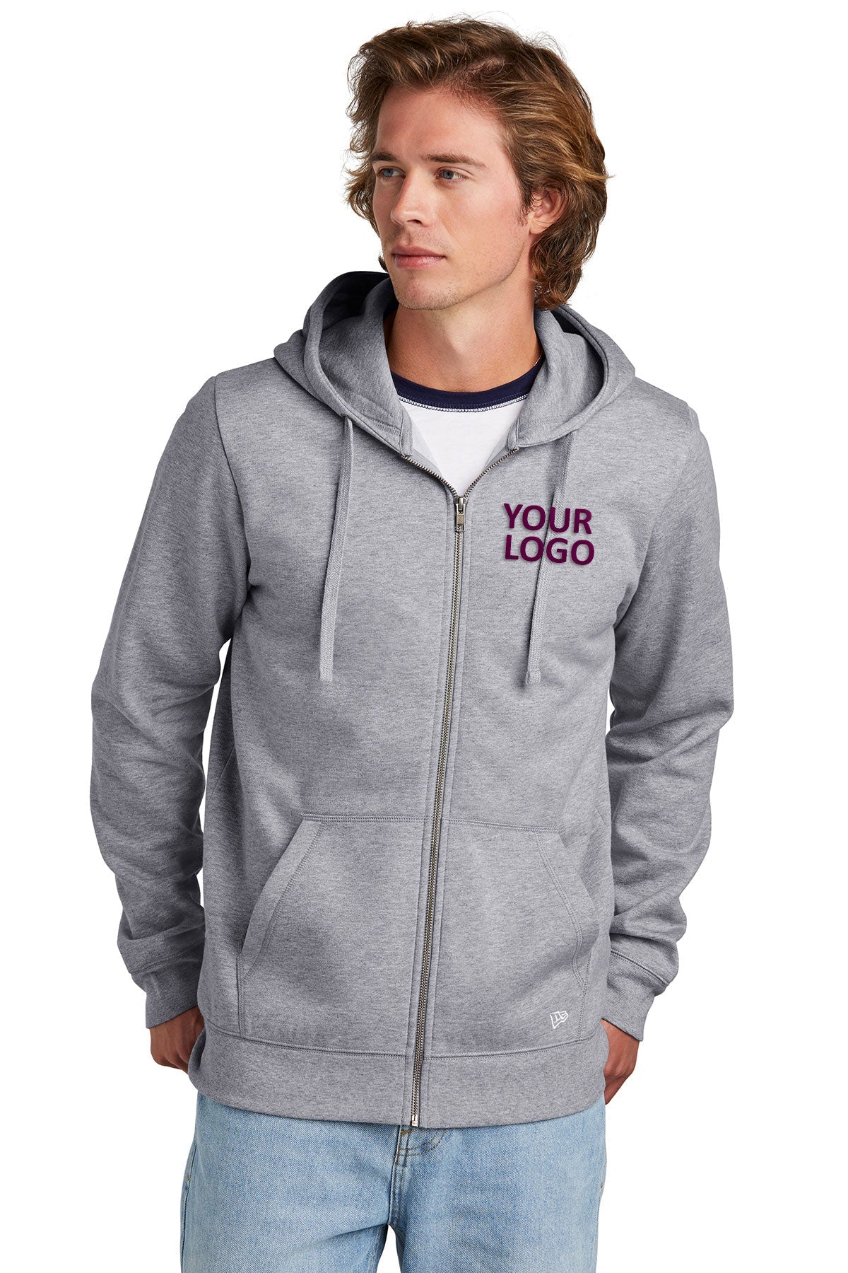New Era Athletic Heather NEA551 custom design sweatshirts
