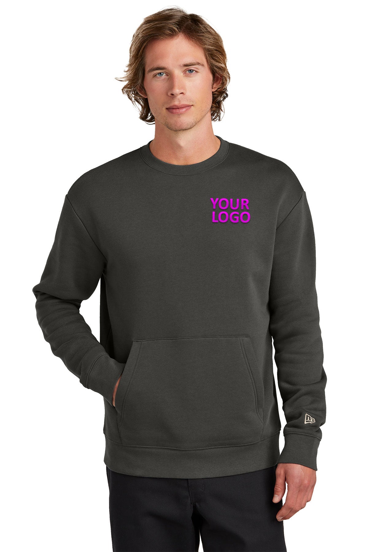 New Era Graphite NEA527 custom logo sweatshirts