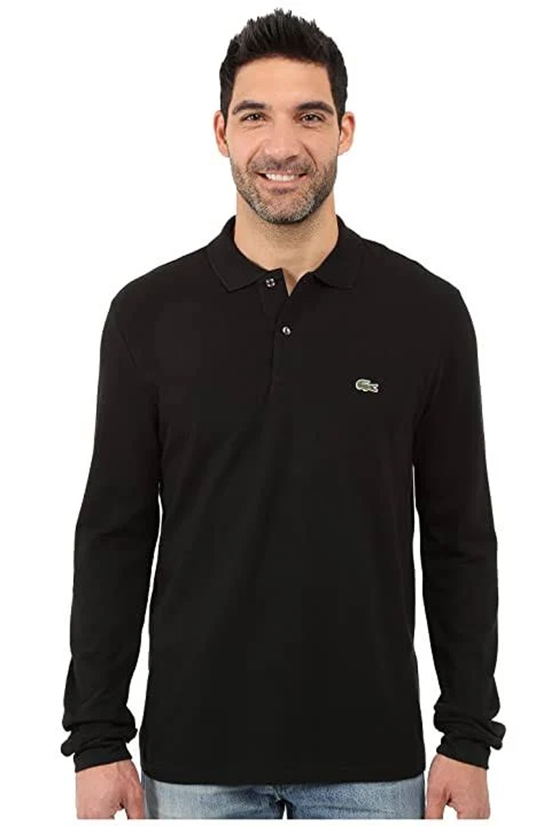 Lacoste Black L1312 custom polo shirts with logo