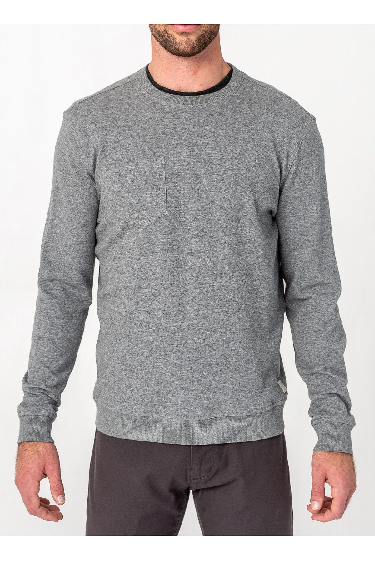 Linksoul Heather Grey LS490 custom business sweatshirts