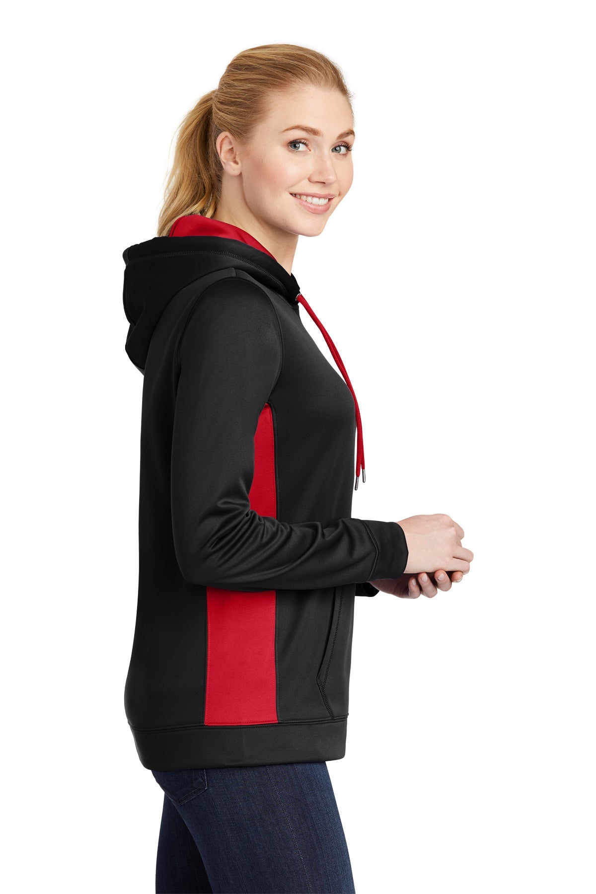 sport-tek_lst235 _black/ deep red_company_logo_sweatshirts