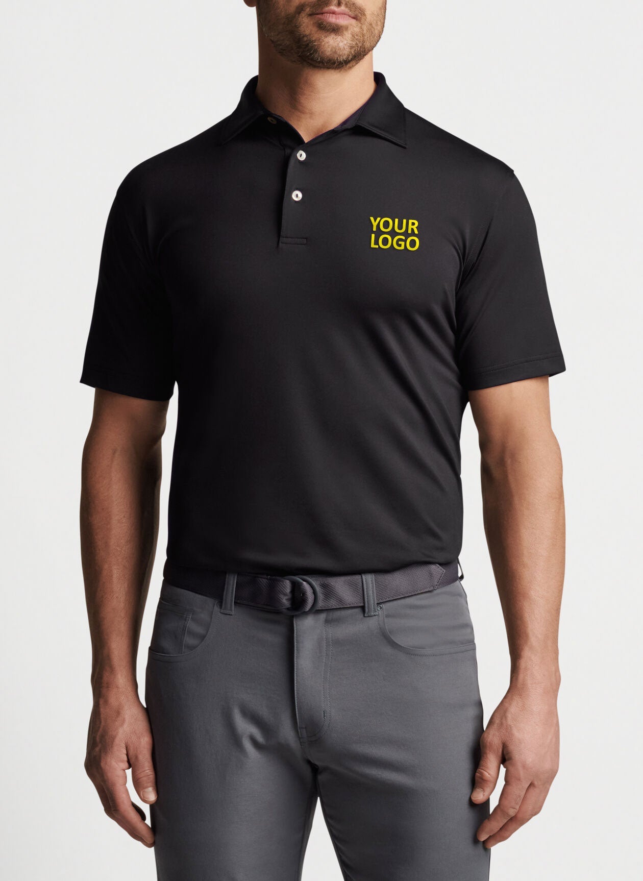 Peter Millar BLACK ME0EK01S polo shirts with logo embroidery