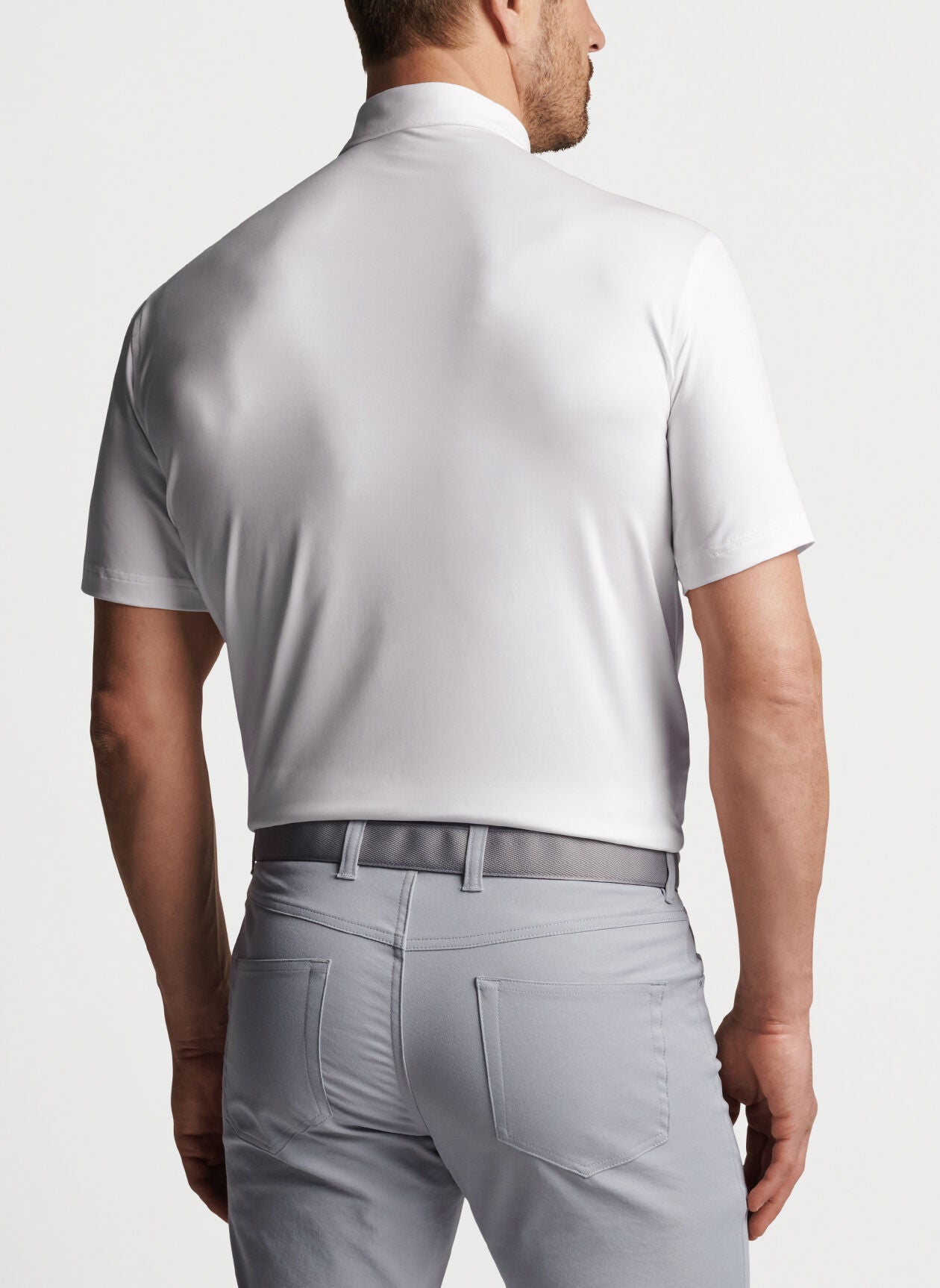 Peter Millar Performance Self Collar Custom Polos, White