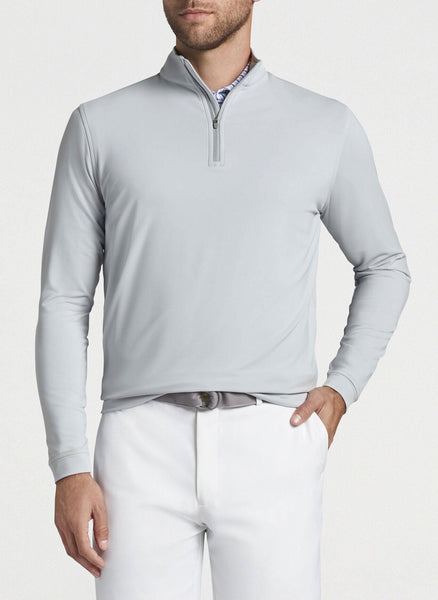 Peter Millar Perth Stretch Terry Custom Quarter Zips, British Grey