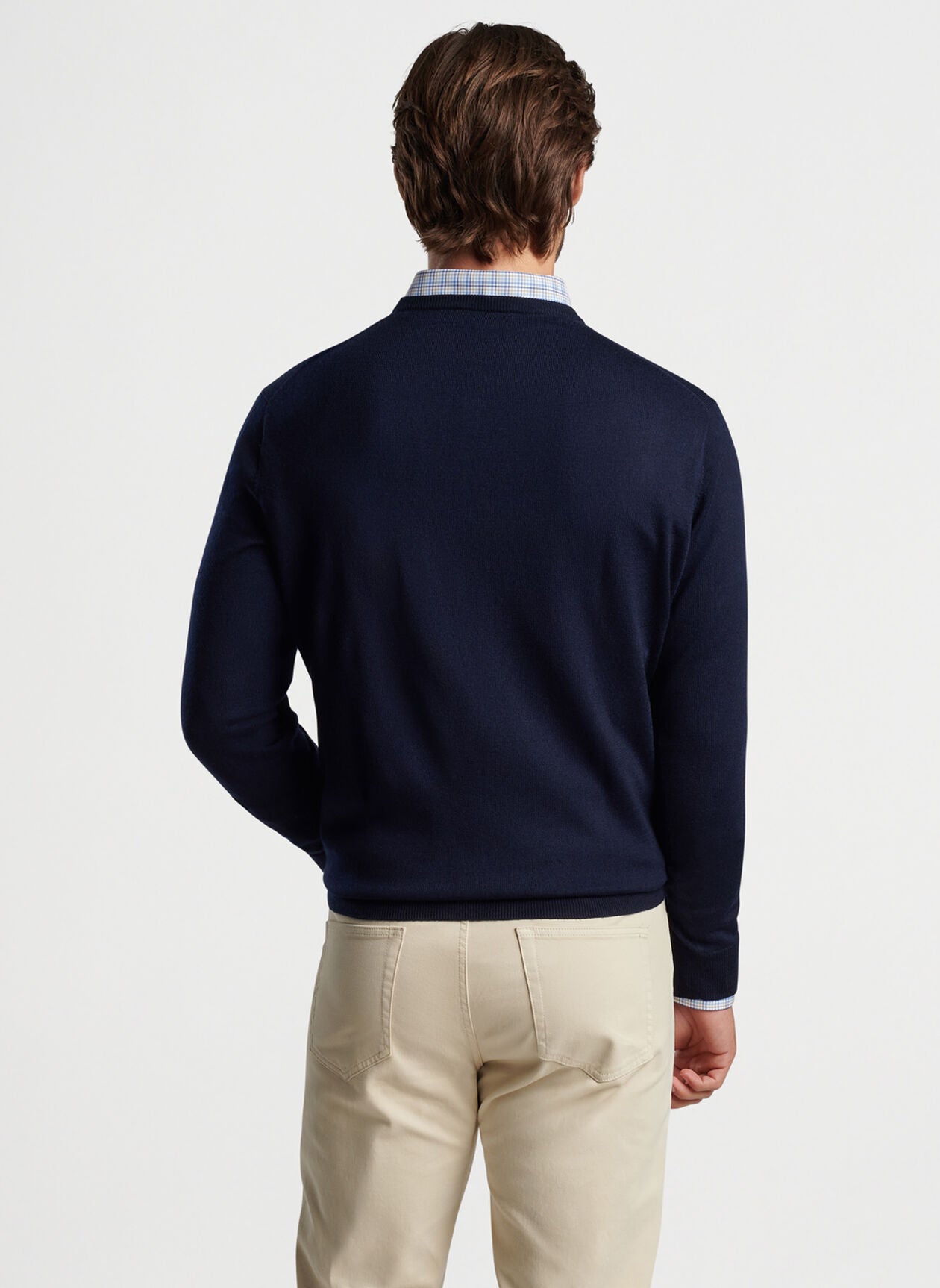 Peter Millar Autumn Crest Custom V-Neck Sweaters, Navy
