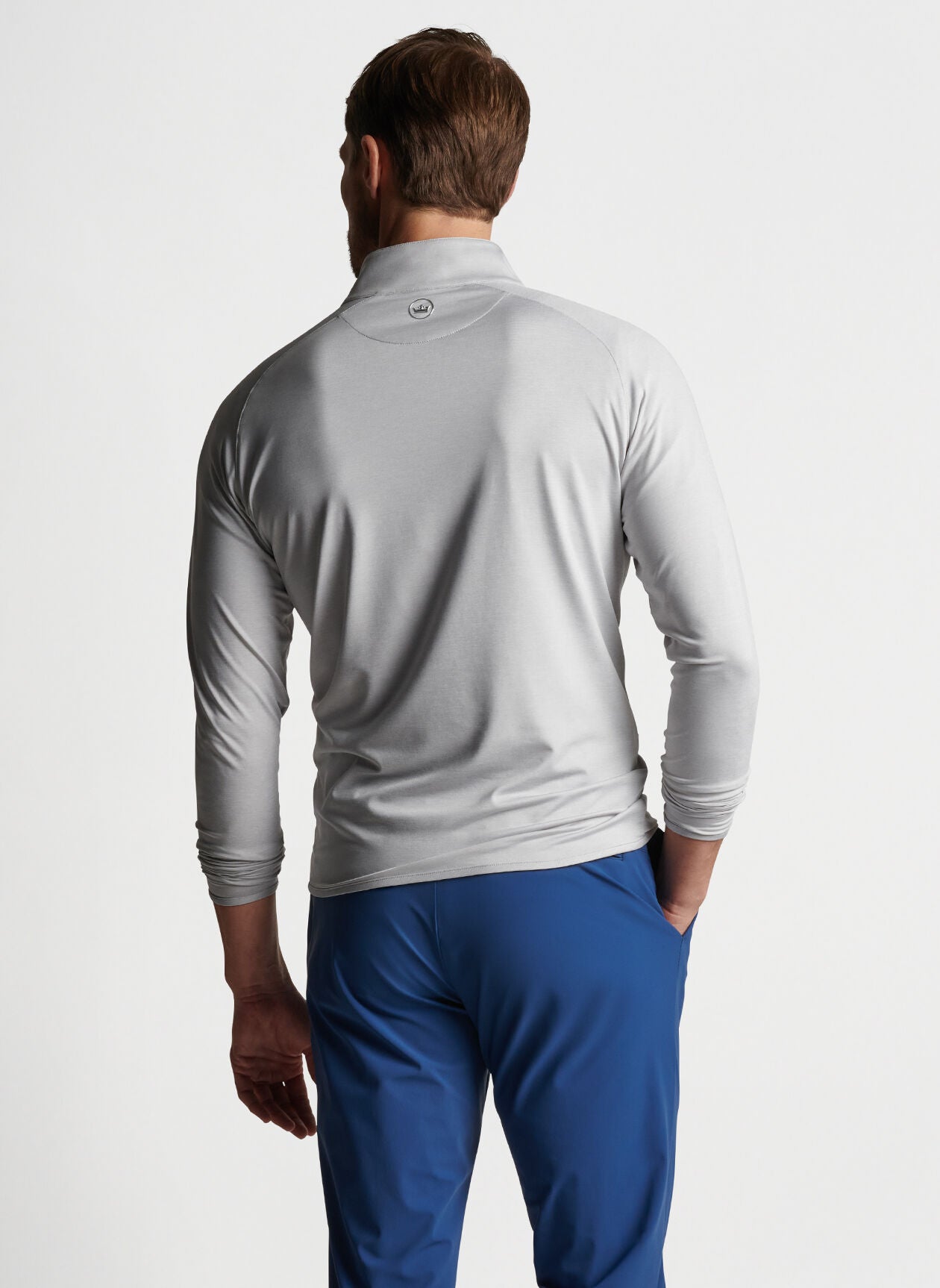 Custom Men's Peter Millar Stealth Performance Quarter-Zip Grey