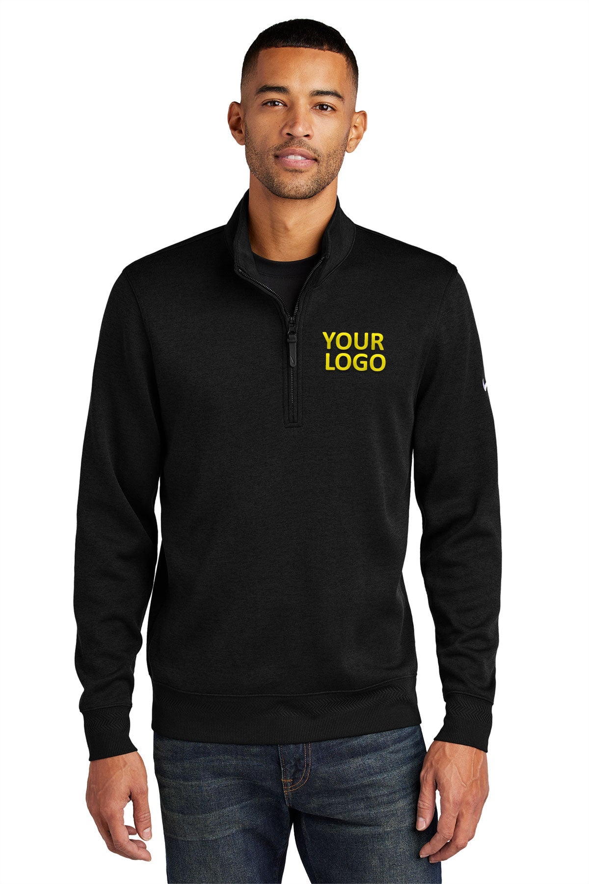 Nike Black NKFD9892 custom sweatshirts with logo