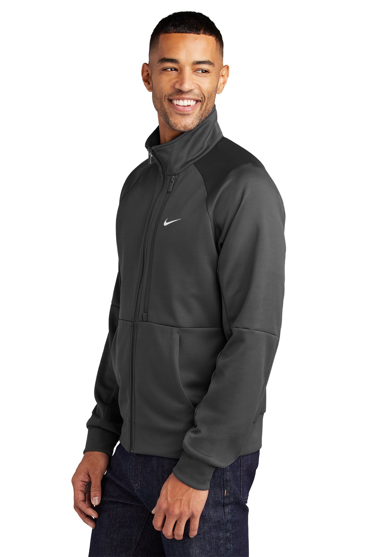 Nike Full-Zip Chest Swoosh Custom Jackets, Anthracite