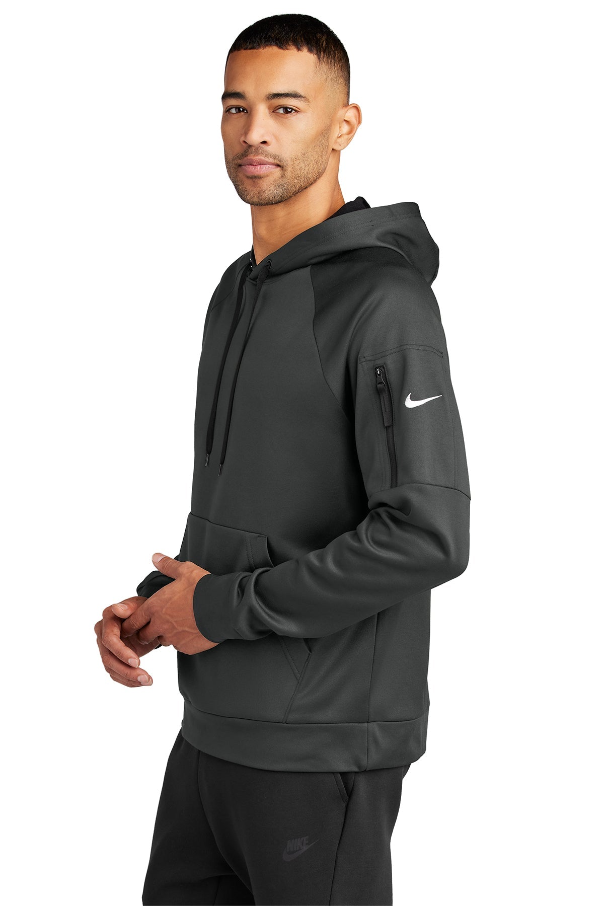 Nike Therma-FIT Pocket Pullover Branded Hoodies, Anthracite